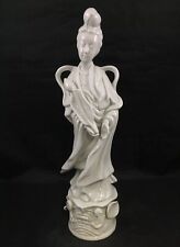 Guanyin Asian Goddess Statue Bodhisattva Figurine White Porcelain 12