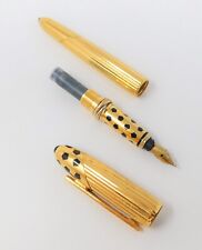 Les Must Cartier Gold Plated & 18 kt Gold Nib Trinity  FOUNTAIN PEN B2907 picture