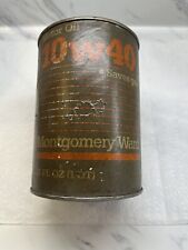 Vintage MONTGOMERY WARD 10w40 Paper Oil Can - FULL - Unopened picture