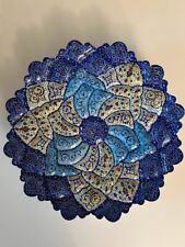 Handcrafted Persian Mina Plate, Beautifully Enamel-Painted, Decorative Wall Art picture
