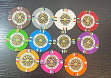 SET OF 11 - GOLD RUSH Poker Chips  - 14 Gram - NEW $1 $5 $25 $100 $500 $10,000 picture