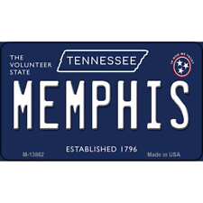 Memphis Tennessee Blue Novelty Metal Magnet picture