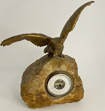 Vintage Veranderlich Barometer in Stone Rock w/ Brass Eagle German Antique  picture