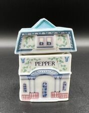 Pepper—The Lenox Spice Village Fine Porcelain House Jar 1989 Base & Lid 3” Tall picture