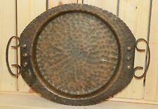 Antique hand made wrought copper serving tray picture