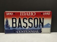 Vintage 1990s Idaho License Plate ~ BASSON ~ VERY RARE ~ BASS FISHING picture