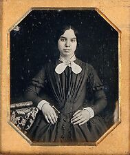 Pretty Young Lady Identified Legible Book Title 1/6 Plate Daguerreotype T432 picture