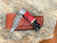 Handmade Damascus Folding Pocket Knife With Small Defects 6.5