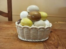 Vintage ARMBEE Pottery Farm Eggs Basket Lidded Dish  6