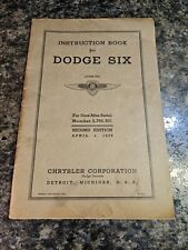 Instruction Book for the New Dodge Six ~ 2nd Edition 1935 ~ Chrysler (Lot 608) picture