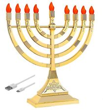 Zion Judaica Electric Hanukkah Menorah LED USB Powered Menorah Electronic Han... picture