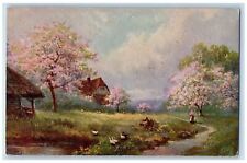 c1910 Duck Mother Child Nature's Glories England Oilette Tuck Art Postcard picture