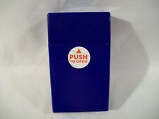 Royal Blue Plastic Push Button Cigarette Case with Mini Lighter Holder - King picture