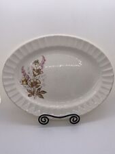 Vtg 1940s Edwin M. Knowles Floral Ribbed Edge Platter picture