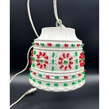 Vintage Lawnware Lamp Hanging Light Camping Outdoor Red Green Beaded Patio 7