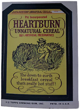 Vintage 1975 Topps WACKY PACKAGES Heartburn Unnatural Cereal Sticker picture