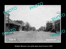 OLD LARGE HISTORIC PHOTO SHELDON MISSOURI, THE MAIN ST & STORES c1910 picture