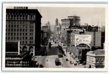 c1920's Market Street Streetcar Hotel View San Francisco CA RPPC Photo Postcard picture