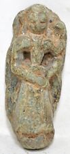 Antique Green Stone Woman Mother With Baby Figurine Original Fine Hand Carved picture