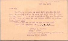 LISBON, North Dakota Postcard SHEYENNE VALLEY GRAZING ASSOCIATION - 1950 Cancel picture