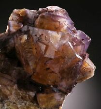Rare Illinois fluorite specimen with bitumen inclusions features warm oranges picture