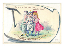 c.1890 Diamond Package Dyes Trade Card Color List Dying Utah Tenants Harbor ME picture