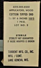 Vietnam Era- Applicators, Wood Cotton Tipped End 1/2 by 6