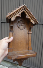 Antique neo gothic wood carved shrine chapel for saint statue picture