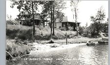 LA BERGE'S CABINS long lake mi real photo postcard rppc michigan resort hotel picture