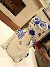Antique Fine China Blue White Cat Teapot Ceramic Happy Hand Made In Thailand picture