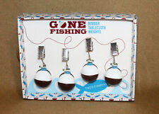 GONE FISHING by Two's Company Bobber Tablecloth Weights Set of 4 picture