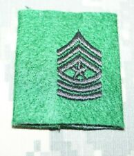 Military Patch US Army Sergeant Major SGM E-9 Green Leadership Jacket Tab Rank picture