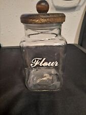 Vintage glass flour canister  picture