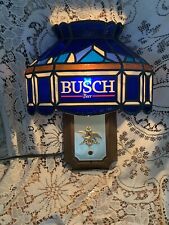 Vintage 1986 Bush Beer Bar Light Faux Stained Glass Wall Lamp picture