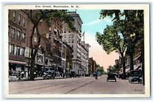 c1920's Elm Street Road Scene Manchester New Hampshire NH Unposted Car Postcard picture