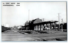Independence Iowa IA Postcard Ill. Center Depot 1966 Unposted RPPC Photo picture