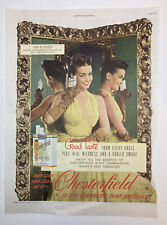 VINTAGE 1945 Print Ad Good Taste From Every Angle Joan McCracken Chesterfield picture