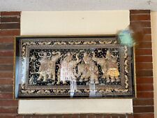 Antique? Huge Burmese Thai Kalaga Tapestry Elephant Embroidered Framed Wall Art picture