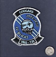 Original VAQ-139 COUGARS 40th Anniversary 2023 US NAVY Squadron Chest Patch +V picture