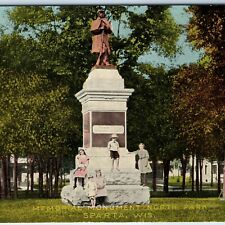 c1910s Sparta, Wis. North Park Memorial Monument Cute Children Fire Hydrant A228 picture
