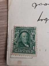 1907 Post Card 1902 Benjamin Franklin one Cent Green Stamp