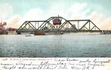 R.W. & O. SWING BRIDGE CHARLOTTE NEW YORK TRAIN BRIDGE POSTCARD 1908 picture
