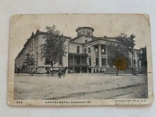 RPPC Photo Postcard Capitol Hotel Frankfort Kentucky Horse & Buggy 1915 picture