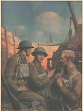 1918 WW1 ORIGINAL Cover Art Print Thanksgiving Soldiers Battle Mother Photo picture