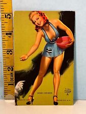 1940's Mutoscope Earl Moran Pinup Card 'Some Chicken' 💥 picture