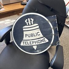 Vintage Public Telephone flange sign advertising Sign 2 Sided picture