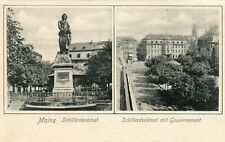 Germany Mainz 55116 Schiller Denkmal & Gouvernement old double vignette postcard picture