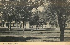 Wadena Minnesota~City Park~Paths~Rope Chain Posts~1910 B&W Postcard picture