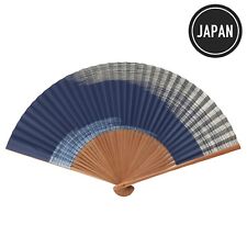 Ohnishi Tune Shoten Kyo Sensu Folding Fan Japan Blue Japanese Paper Bamboo New picture