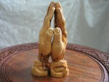 Olive Wood Praying Hands Carving Made in Bethlehem picture